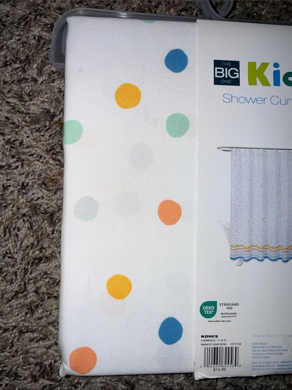 The Big One Kids™ Rainbow Dot Shower Curtain